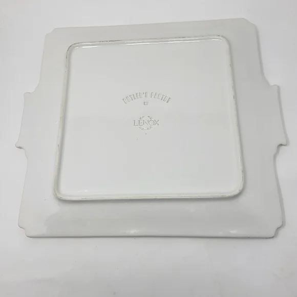 Lenox Butler's Pantry Square Cake Serving Platter Decor Plate Off White China - Picture 5 of 7
